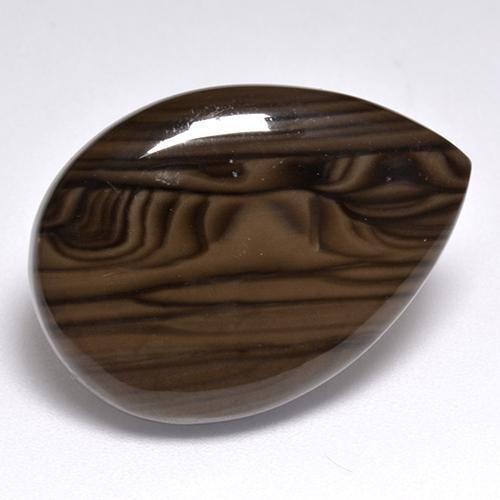 Jaspe marrom natural 17,66ct, formato de pêra, opaco