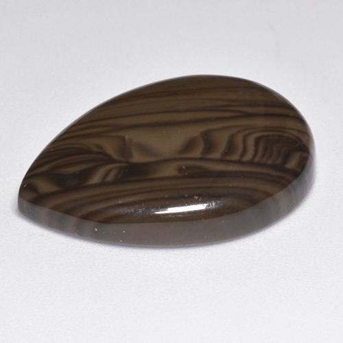 Jaspe marrom natural 17,66ct, formato de pêra, opaco