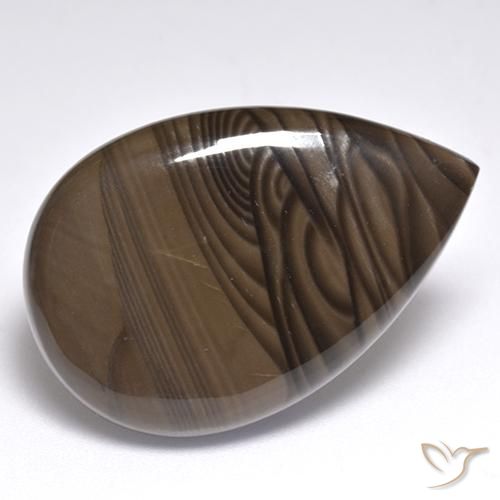 24.21ct Natural Castanho médio Jaspe, Formato de pêra, Opaco