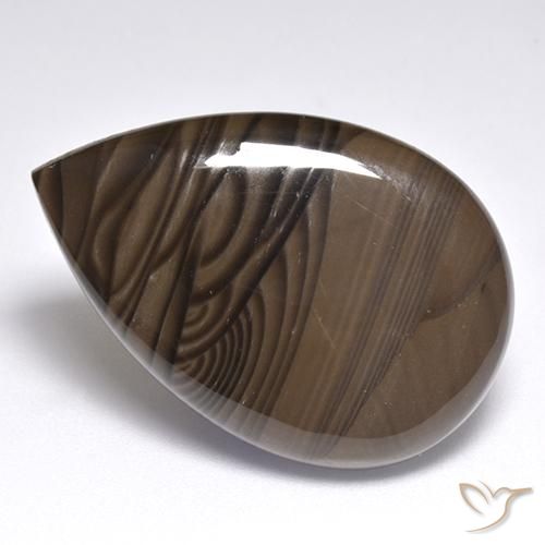 Jaspe Castanho médio Natural 24.21ct, Formato de pêra, Opaco
