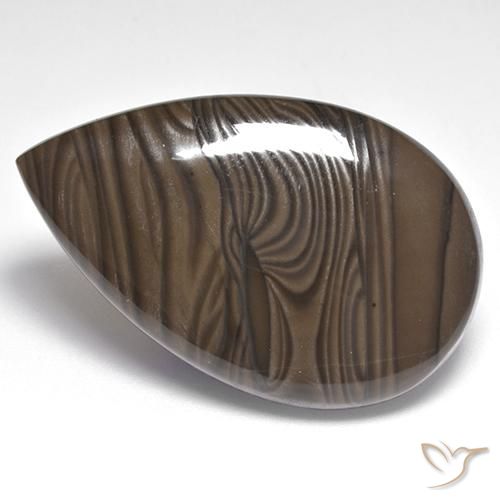 31.70ct Natural Castanho médio Jaspe, Formato de pêra, Opaco