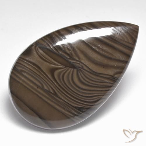 Jaspe Castanho médio Natural 31.70ct, Formato de pêra, Opaco