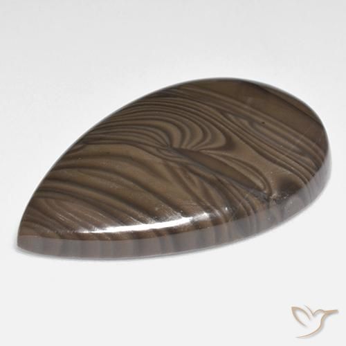Jaspe Castanho médio Natural 31.70ct, Formato de pêra, Opaco