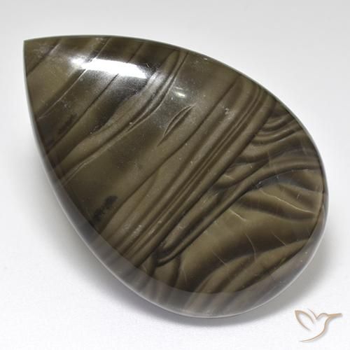 24.15ct Natural Marrom escuro Jaspe, Formato de pêra, Opaco