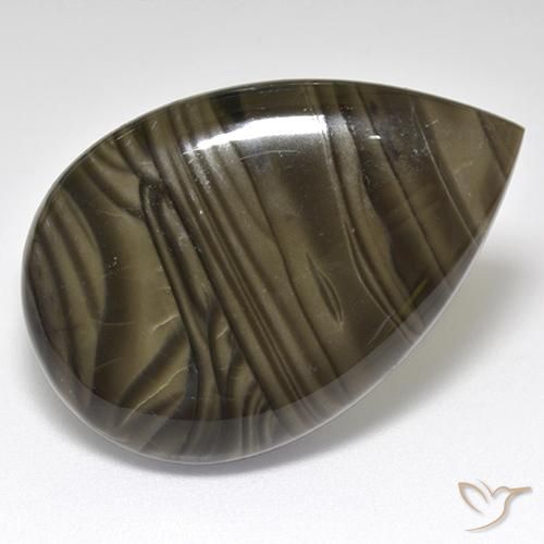 Jaspe Marrom escuro Natural 24.15ct, Formato de pêra, Opaco