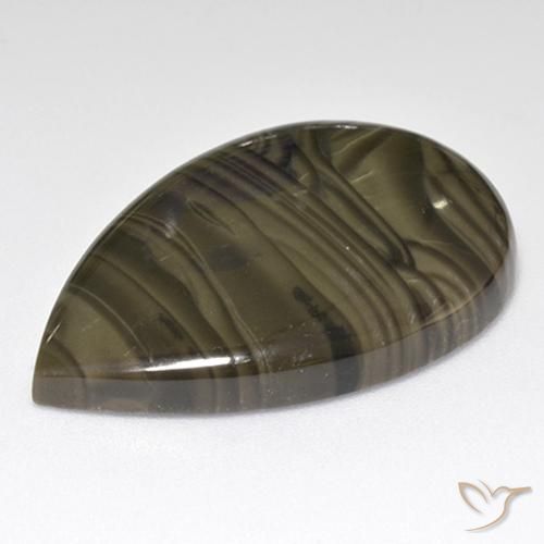 Jaspe Marrom escuro Natural 24.15ct, Formato de pêra, Opaco