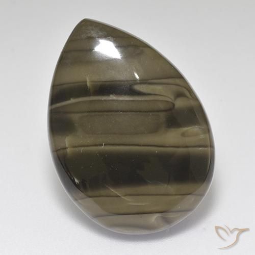 18.22ct Natural Marrom claro Jaspe, Formato de pêra, Opaco