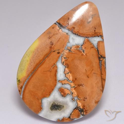38.11ct Natural Multicolorido Jaspe, Formato de pêra, Opaco