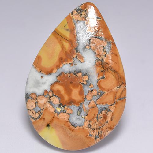 Jaspe multicolorido natural 40,78ct, formato de pêra, opaco