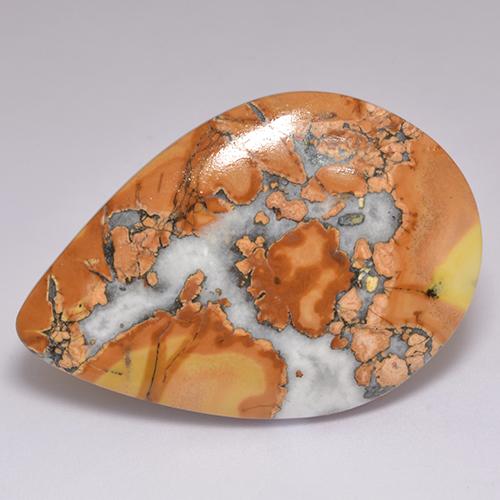 Jaspe multicolorido natural 40,78ct, formato de pêra, opaco