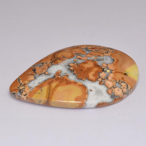 Jaspe multicolorido natural 40,78ct, formato de pêra, opaco
