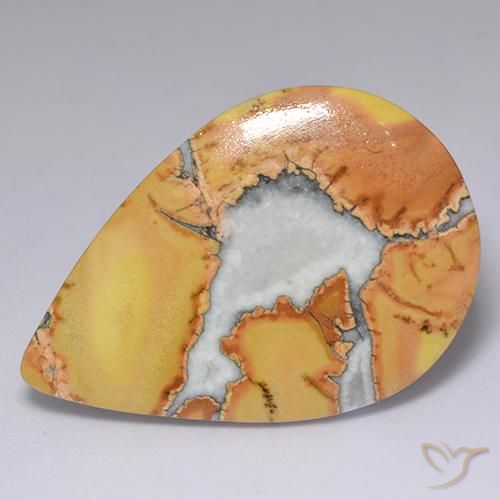 33.48ct Natural Multicolorido Jaspe, Formato de pêra, Opaco