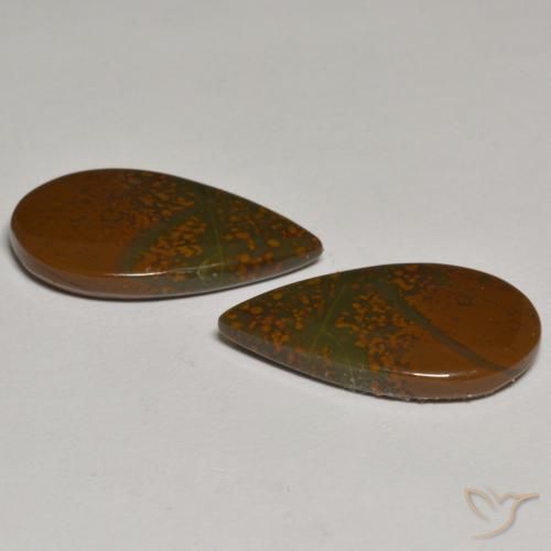 Pedras preciosas de Jaspe Multicolorido natural de 15.00 ct, Formato de pêra, Opaco