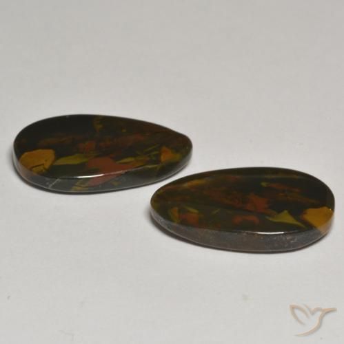 Pedras preciosas de Jaspe Multicolorido natural de 18.01 ct, Formato de pêra, Opaco