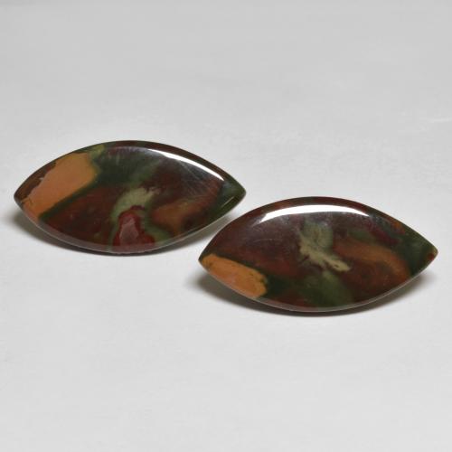 Pedras preciosas de jaspe multicolorido natural de 14,34 ct, marquise, opaco