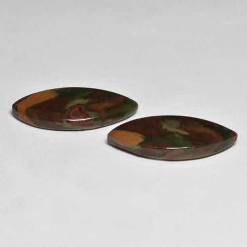 Pedras preciosas de jaspe multicolorido natural de 14,34 ct, marquise, opaco