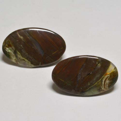 Pedras preciosas de jaspe multicolorido natural de 15,58 ct, corte oval, translúcido