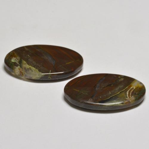 Pedras preciosas de jaspe multicolorido natural de 15,58 ct, corte oval, translúcido