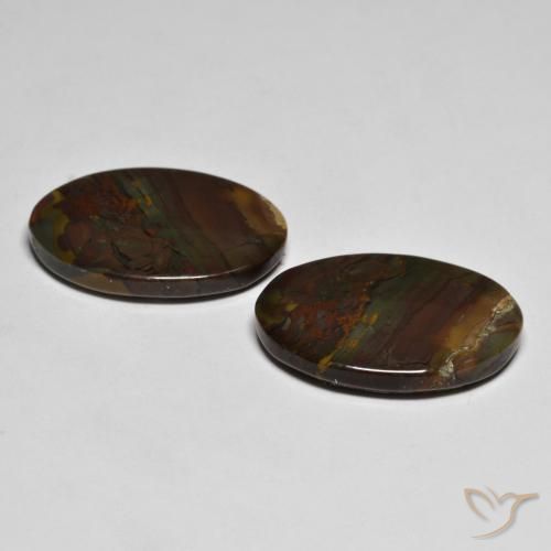 Pedras preciosas de Jaspe Multicolorido natural de 19.29 ct, oval, Opaco