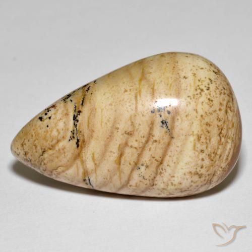 32.33ct Natural Multicolorido Jaspe, Formato de pêra, Opaco