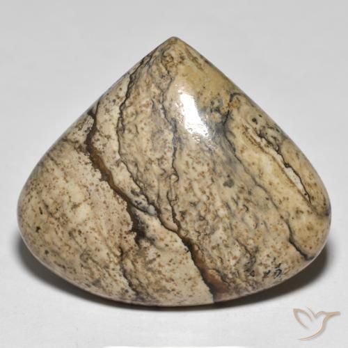 32.69ct Natural Multicolorido Jaspe, Formato de pêra, Opaco