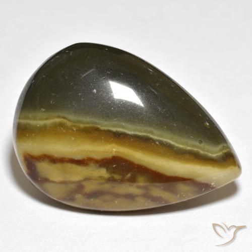 20.58ct Natural Multicolorido Jaspe, Formato de pêra, Opaco