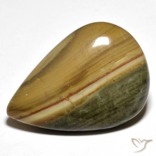 Jaspe Multicolorido Natural 23.26ct, Formato de pêra, Opaco