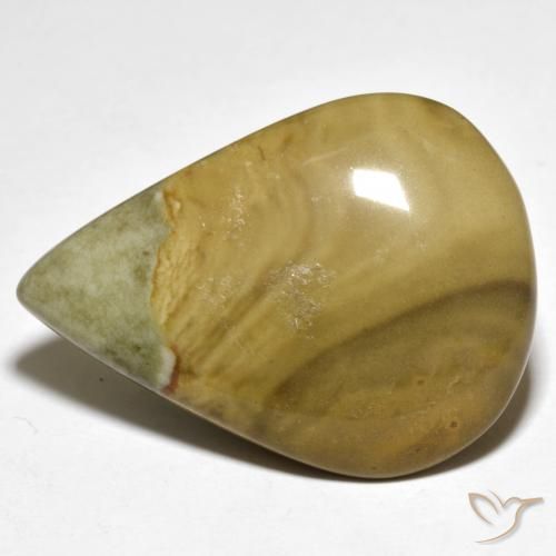 25.49ct Natural Multicolorido Jaspe, Formato de pêra, Opaco
