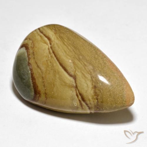 37.78ct Natural Multicolorido Jaspe, Formato de pêra, Opaco