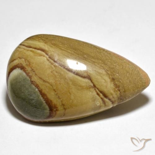 Jaspe Multicolorido Natural 37.78ct, Formato de pêra, Opaco