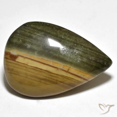 29.14ct Natural Multicolorido Jaspe, Formato de pêra, Opaco
