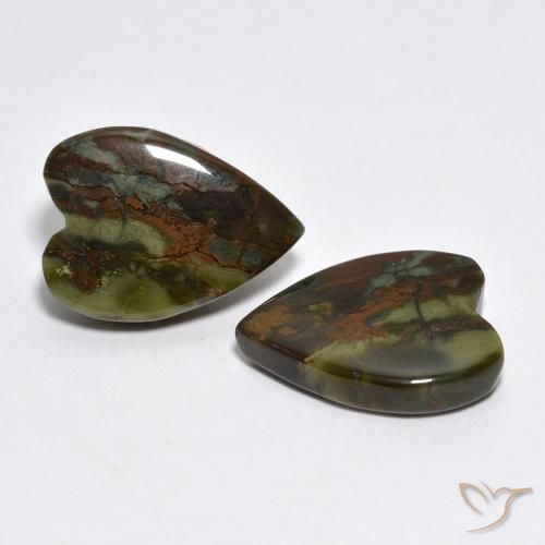 Pedras preciosas de Jaspe Multicolorido natural de 10.16 ct, Coração, Opaco