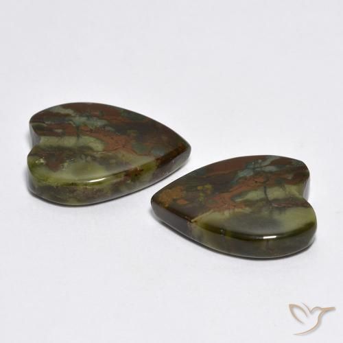 Pedras preciosas de Jaspe Multicolorido natural de 10.16 ct, Coração, Opaco