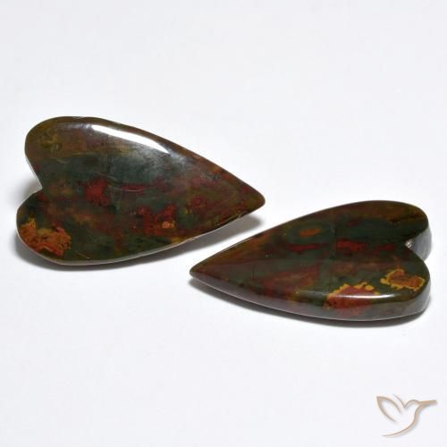 Pedras preciosas de Jaspe Multicolorido natural de 15.24 ct, Coração, Opaco