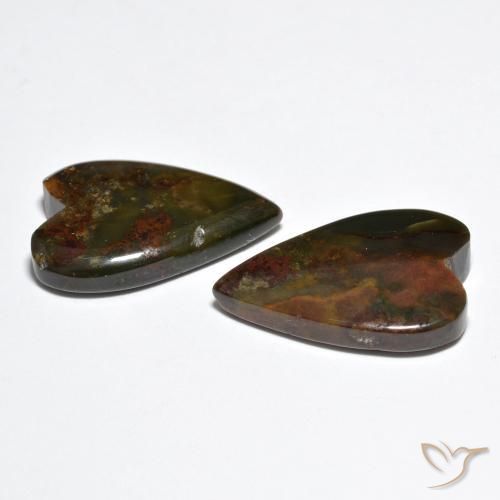 Pedras preciosas de Jaspe Multicolorido natural de 16.85 ct, Coração, Opaco