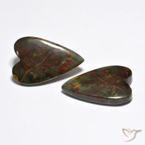 Pedras preciosas de Jaspe Multicolorido natural de 12.37 ct, Coração, Opaco