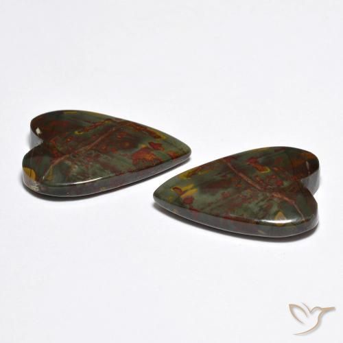 Pedras preciosas de Jaspe Multicolorido natural de 12.37 ct, Coração, Opaco