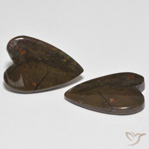 Pedras preciosas de Jaspe Multicolorido natural de 10.95 ct, Coração, Opaco