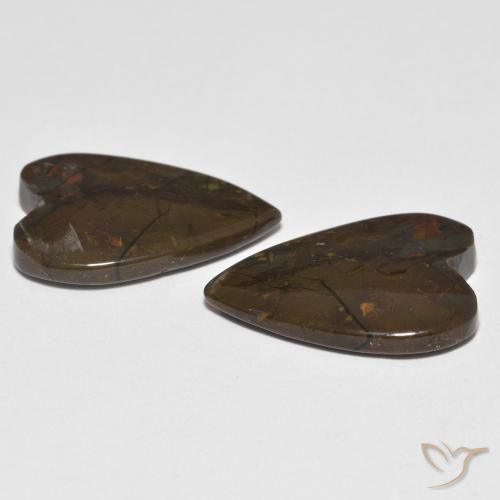 Pedras preciosas de Jaspe Multicolorido natural de 10.95 ct, Coração, Opaco