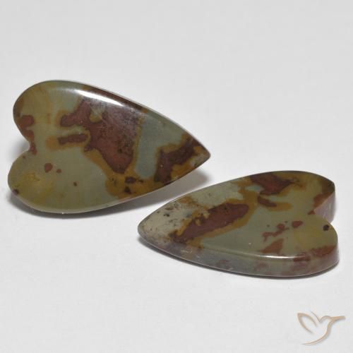 Pedras preciosas de Jaspe Multicolorido natural de 14.91 ct, Coração, Opaco