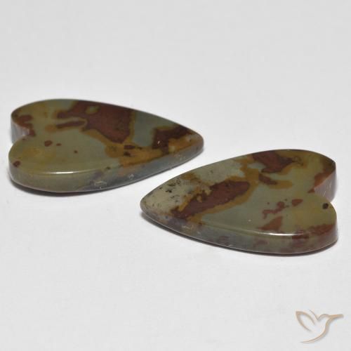 Pedras preciosas de Jaspe Multicolorido natural de 14.91 ct, Coração, Opaco