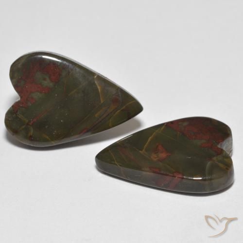Pedras preciosas de Jaspe Multicolorido natural de 16.73 ct, Coração, Opaco