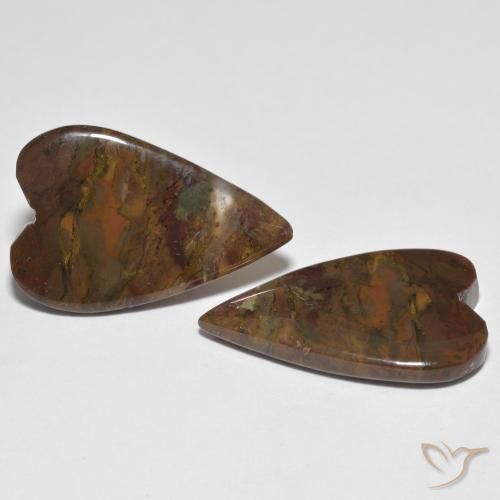 Pedras preciosas de Jaspe Multicolorido natural de 17.98 ct, Coração, Translúcido
