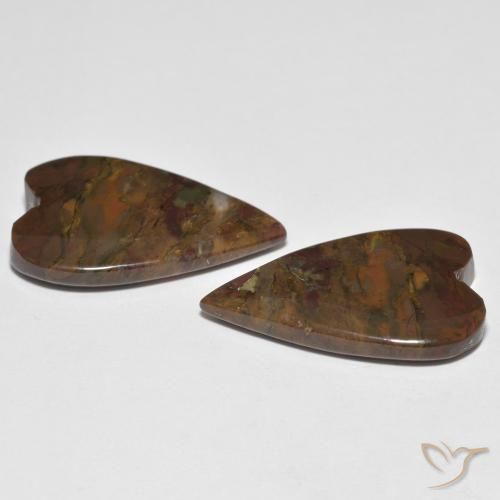 Pedras preciosas de Jaspe Multicolorido natural de 17.98 ct, Coração, Translúcido