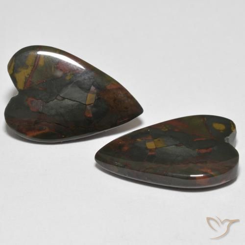 Pedras preciosas de Jaspe Multicolorido natural de 17.18 ct, Coração, Opaco