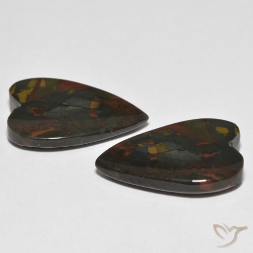 Pedras preciosas de Jaspe Multicolorido natural de 17.18 ct, Coração, Opaco