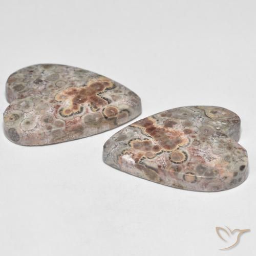 Pedras preciosas de Jaspe Multicolorido natural de 22.13 ct, Coração, Opaco