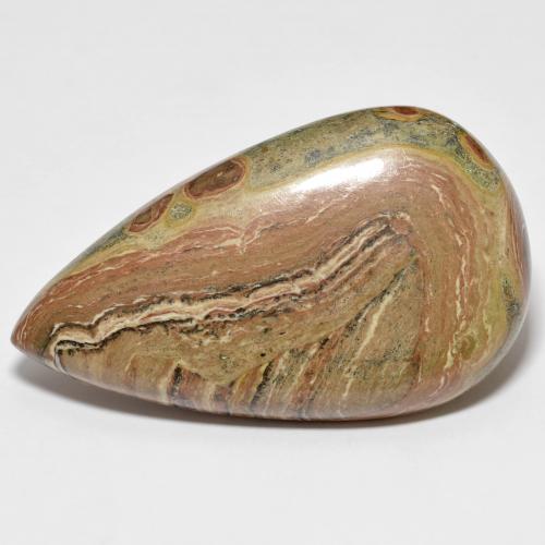 Jaspe multicolorido natural 53,59ct, formato de pêra, opaco