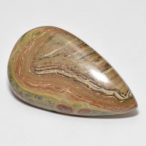 Jaspe multicolorido natural 53,59ct, formato de pêra, opaco