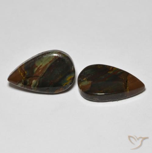 Pedras preciosas de Jaspe Multicolorido natural de 12.68 ct, Formato de pêra, Opaco